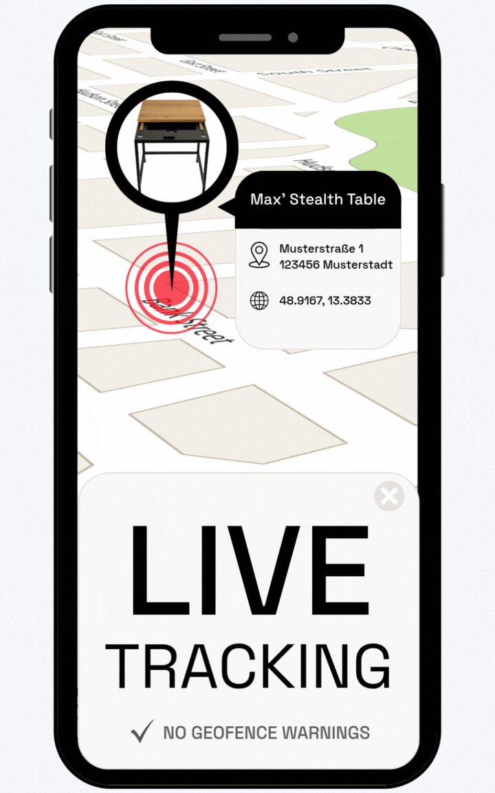 Stealth Table App Mockup