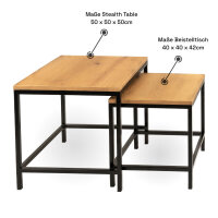 Stealth Table - Tisch mit Geheimfach XXL - Eiche Echtholz