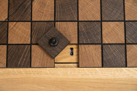 Stealth Chess - Schachbrett mit Geheimfach - Schachbrett & Figuren - Eiche Natur